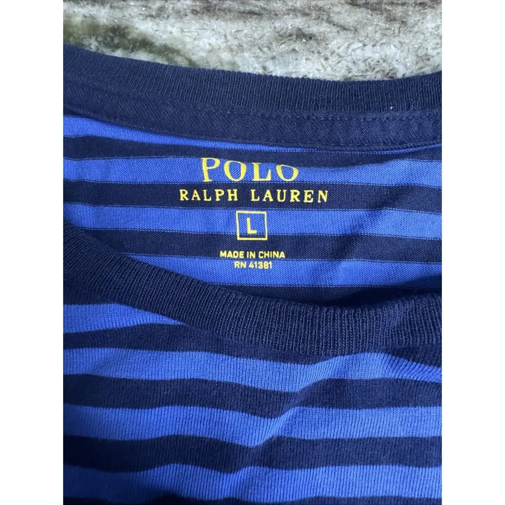 Men’s Large Polo Ralph Lauren Striped Tshirt Large (W12)
